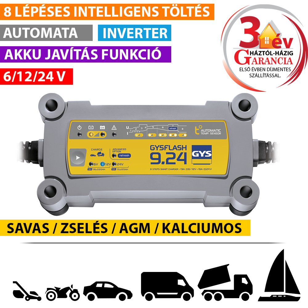 GYSFLASH 9.24 inverteres akkumulátor töltő termék fő termékképe