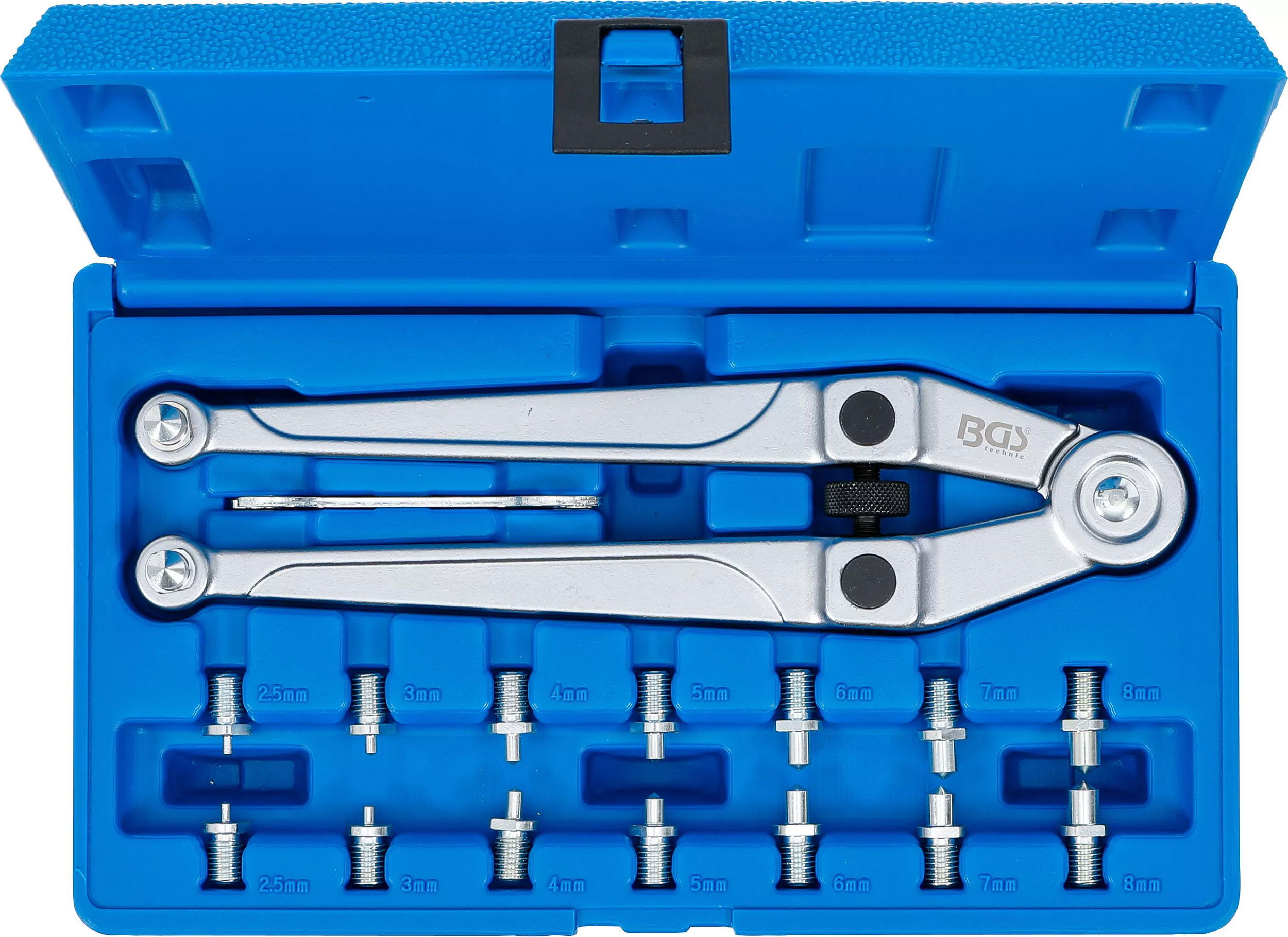 BGS Technic 9-1464 körmöskulcs, oldalcsapos készlet, cserélhető csapos, 2.5 - 9.0 mm termék fő termékképe