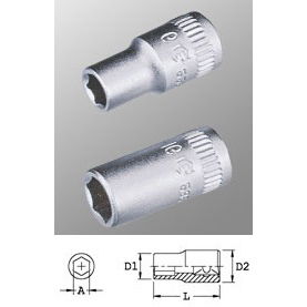 Genius Tools 222508 1/4"-os 6 lapú dugókulcs fej, 8 mm termék fő termékképe