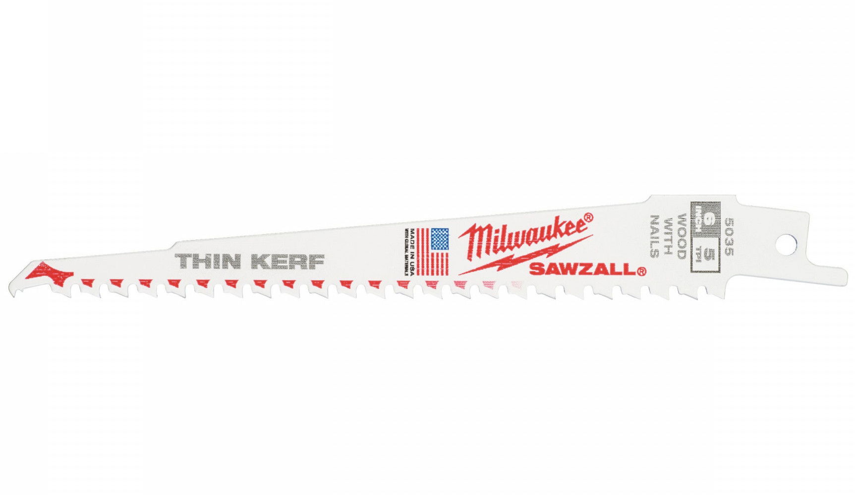 Milwaukee THIN KERF szablyafűrészlap, bontó, szöges fához, Bi-Met, Co, 150 mm, 5 TPi, 50 db/csomag termék fő termékképe