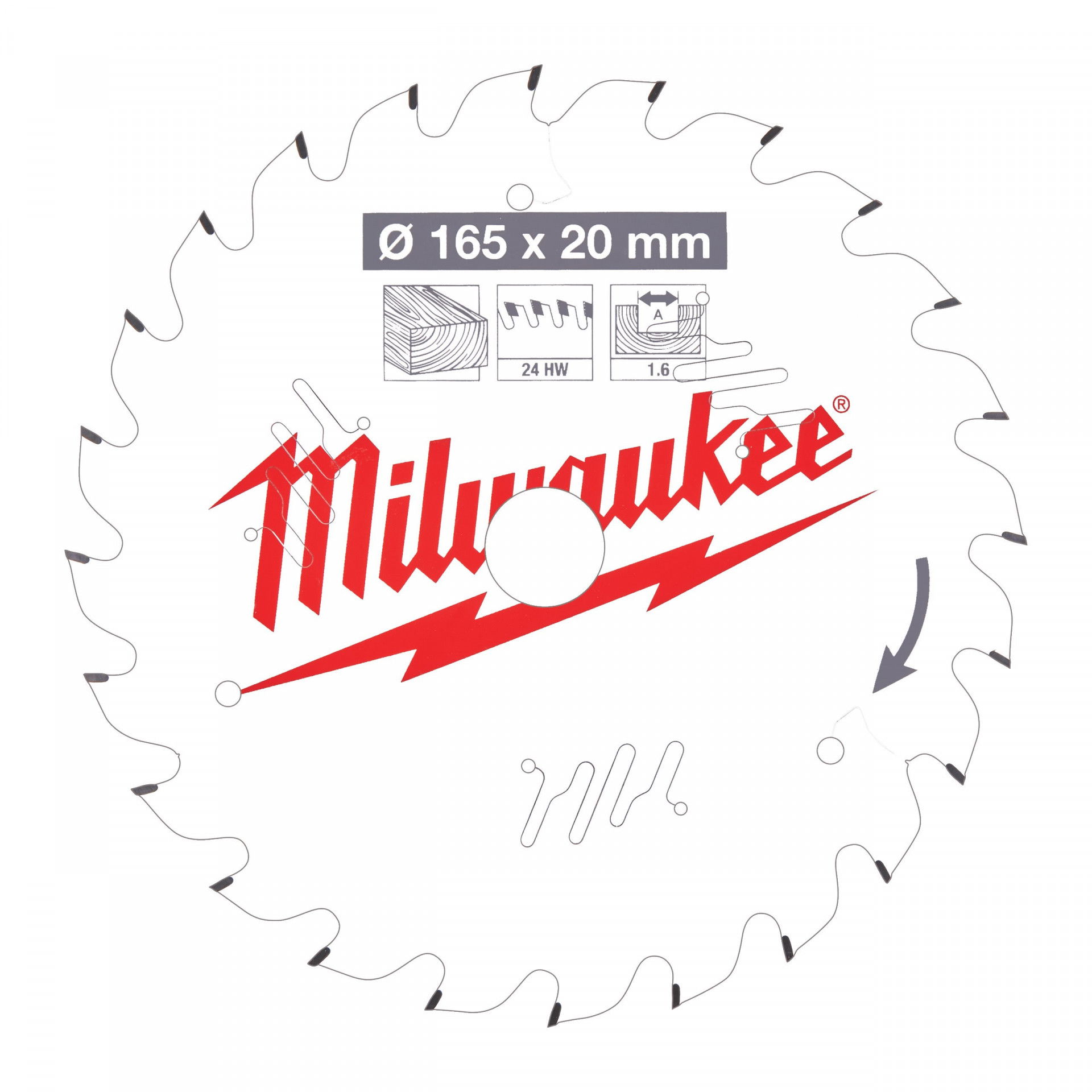 Milwaukee CSB P W körfűrészlap 165/20/24ATB termék fő termékképe