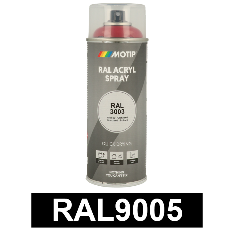 Motip Ipari festék spray, RAL9005 (selyemfényű fekete), 400 ml termék fő termékképe