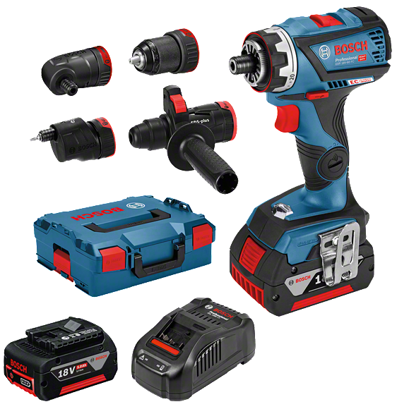 Bosch GSR 18V-60 FC akkus szénkefe nélküli fúró-csavarozó fúrótokmány adapterrel + egyéb adapterekkel (2 x 5.0 Ah Li-ion akkuval) termék fő termékképe