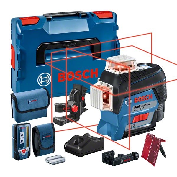 Bosch GLL 3-80 C vonallézer + BM 1 univerzális tartó + LR 7 lézervevő (1 x 2.0 Ah Li-ion akkuval, L-BOXX-ban) termék fő termékképe